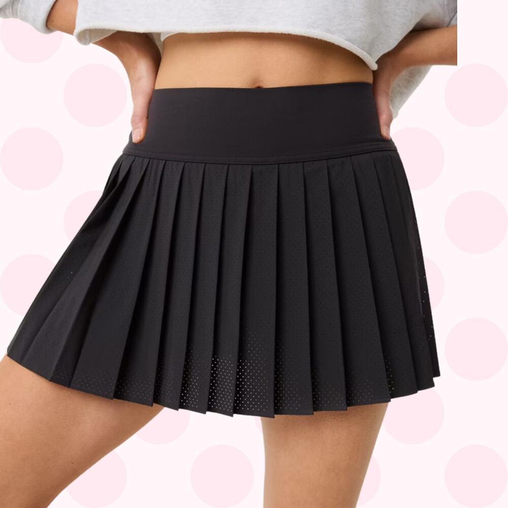 Aerie Black Pleated Mini Skort Size Large